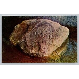 PostcardMassachusetts Plymouth Historic Plymouth Rock Pilgrim's Vintage c1950s